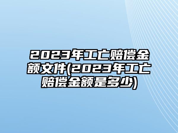 2023年工亡賠償金額文件(2023年工亡賠償金額是多少)