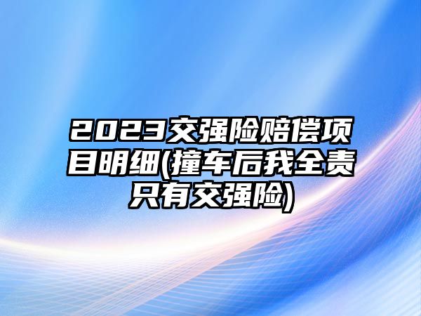 2023交強險賠償項目明細(撞車后我全責只有交強險)