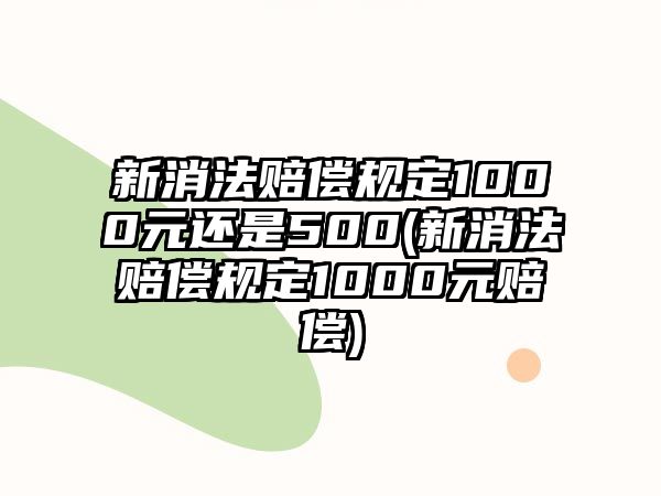 新消法賠償規定1000元還是500(新消法賠償規定1000元賠償)