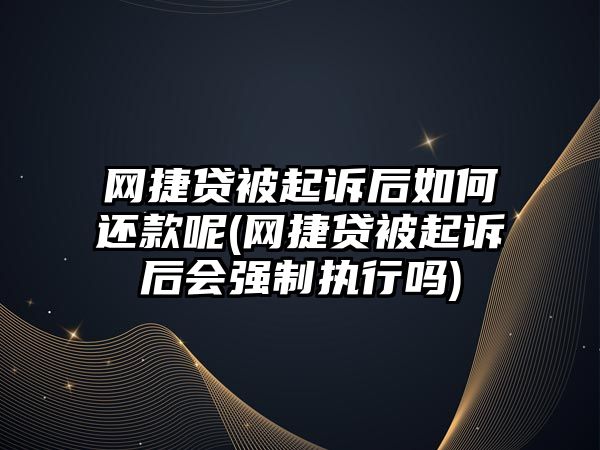 網(wǎng)捷貸被起訴后如何還款呢(網(wǎng)捷貸被起訴后會(huì)強(qiáng)制執(zhí)行嗎)