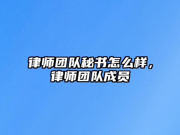 律師團隊秘書怎么樣，律師團隊成員