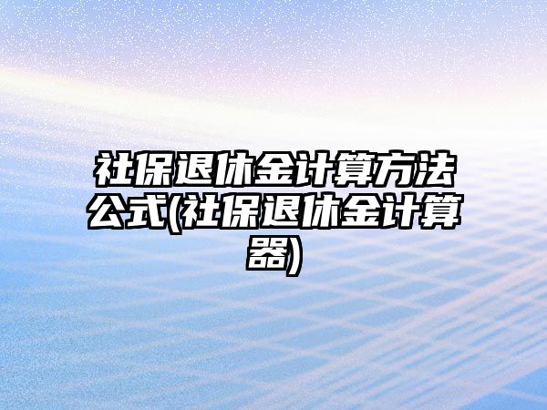 社保退休金計算方法公式(社保退休金計算器)