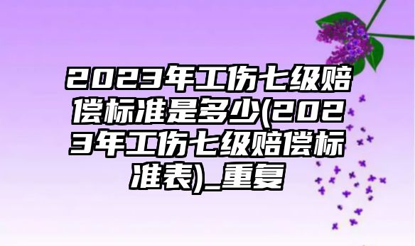 2023年工傷七級賠償標準是多少(2023年工傷七級賠償標準表)_重復