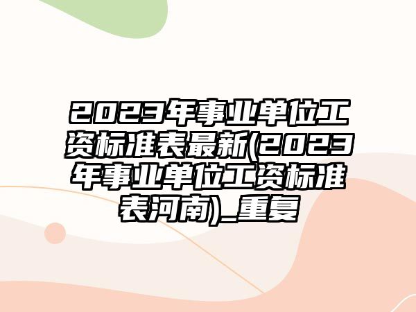 2023年事業單位工資標準表最新(2023年事業單位工資標準表河南)_重復