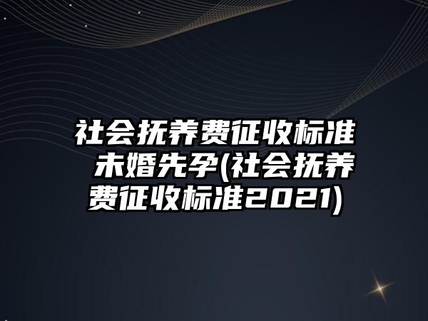 社會撫養費征收標準 未婚先孕(社會撫養費征收標準2021)