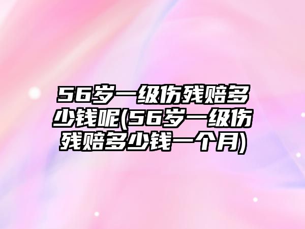 56歲一級(jí)傷殘賠多少錢呢(56歲一級(jí)傷殘賠多少錢一個(gè)月)