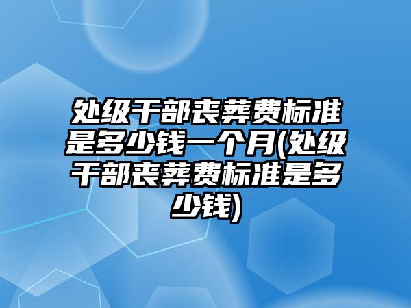 處級干部喪葬費標準是多少錢一個月(處級干部喪葬費標準是多少錢)