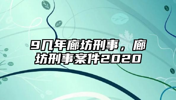 9幾年廊坊刑事，廊坊刑事案件2020