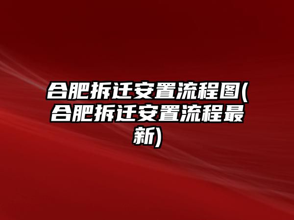 合肥拆遷安置流程圖(合肥拆遷安置流程最新)