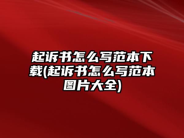 起訴書怎么寫范本下載(起訴書怎么寫范本圖片大全)