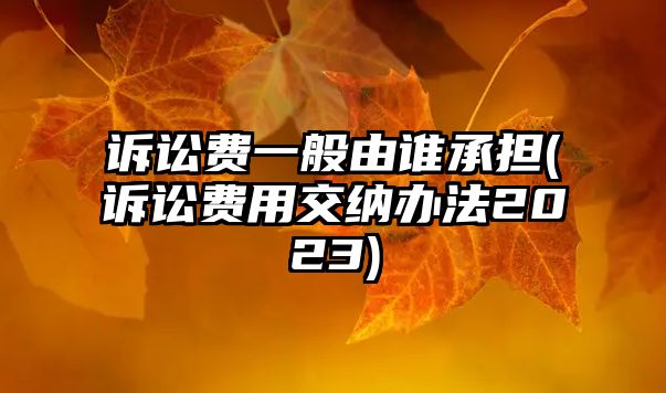 訴訟費一般由誰承擔(訴訟費用交納辦法2023)