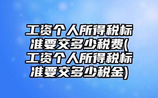 工資個人所得稅標準要交多少稅費(工資個人所得稅標準要交多少稅金)