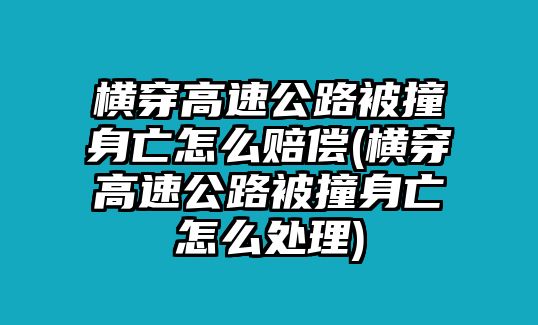 橫穿高速公路被撞身亡怎么賠償(橫穿高速公路被撞身亡怎么處理)