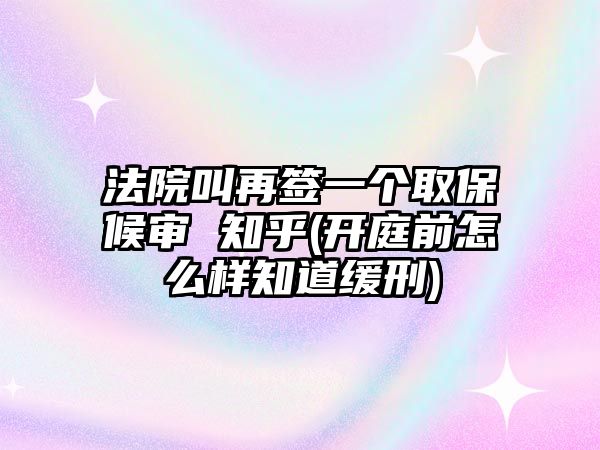 法院叫再簽一個取保候審 知乎(開庭前怎么樣知道緩刑)