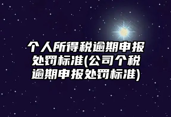 個人所得稅逾期申報處罰標準(公司個稅逾期申報處罰標準)