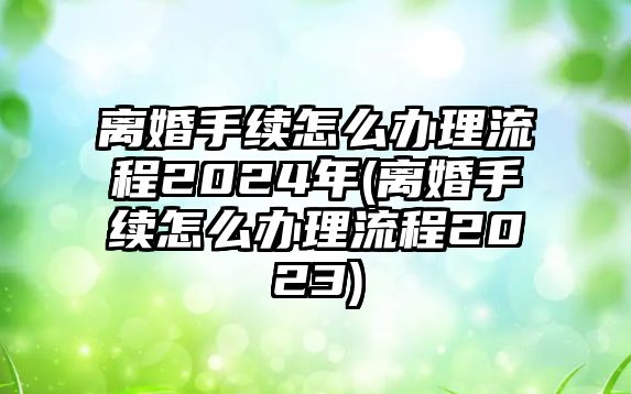 離婚手續(xù)怎么辦理流程2024年(離婚手續(xù)怎么辦理流程2023)