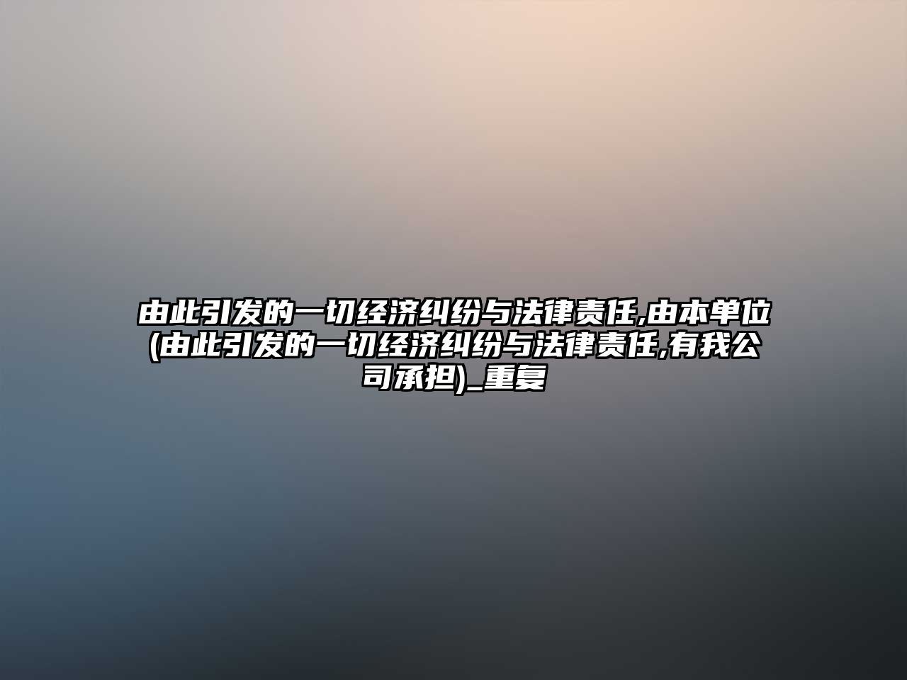 由此引發的一切經濟糾紛與法律責任,由本單位(由此引發的一切經濟糾紛與法律責任,有我公司承擔)_重復