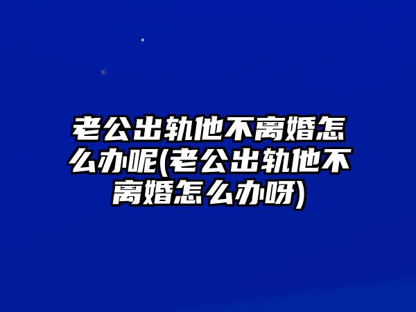 老公出軌他不離婚怎么辦呢(老公出軌他不離婚怎么辦呀)