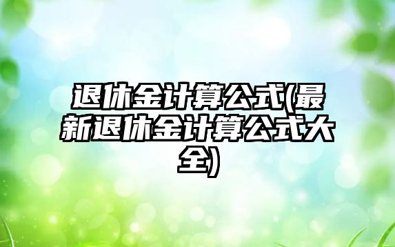 退休金計(jì)算公式(最新退休金計(jì)算公式大全)