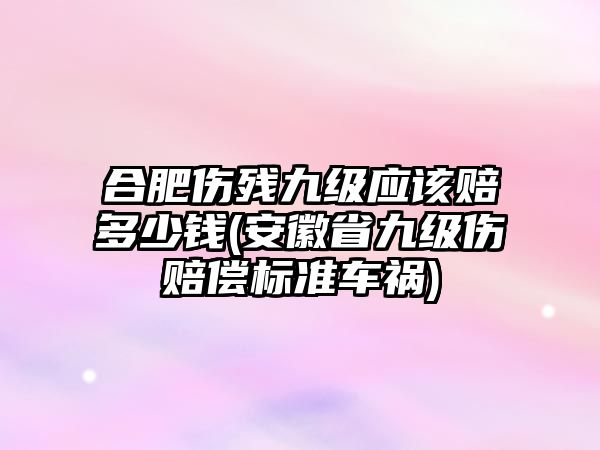 合肥傷殘九級應該賠多少錢(安徽省九級傷賠償標準車禍)