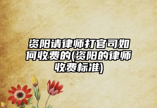 資陽請律師打官司如何收費的(資陽的律師收費標準)