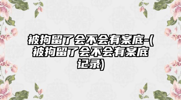 被拘留了會(huì)不會(huì)有案底-(被拘留了會(huì)不會(huì)有案底記錄)