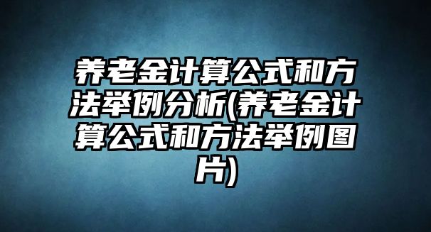 養(yǎng)老金計算公式和方法舉例分析(養(yǎng)老金計算公式和方法舉例圖片)