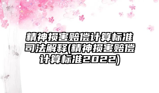 精神損害賠償計算標準司法解釋(精神損害賠償計算標準2022)