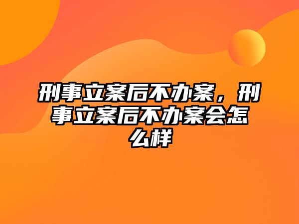 刑事立案后不辦案，刑事立案后不辦案會怎么樣