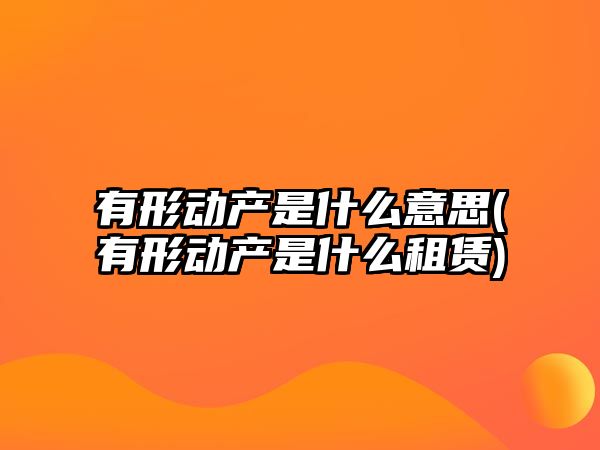 有形動產是什么意思(有形動產是什么租賃)