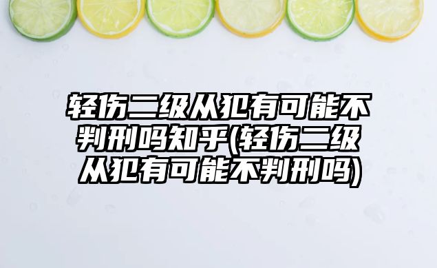 輕傷二級從犯有可能不判刑嗎知乎(輕傷二級從犯有可能不判刑嗎)