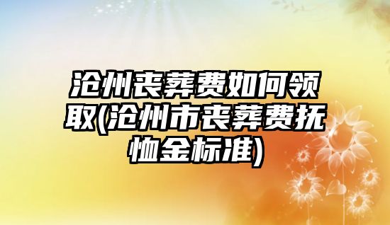 滄州喪葬費(fèi)如何領(lǐng)取(滄州市喪葬費(fèi)撫恤金標(biāo)準(zhǔn))