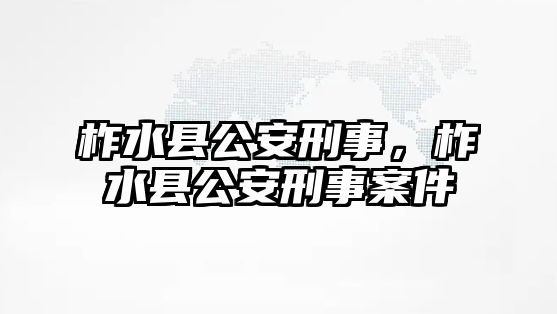 柞水縣公安刑事，柞水縣公安刑事案件