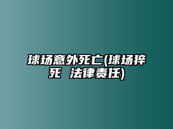 球場意外死亡(球場猝死 法律責(zé)任)