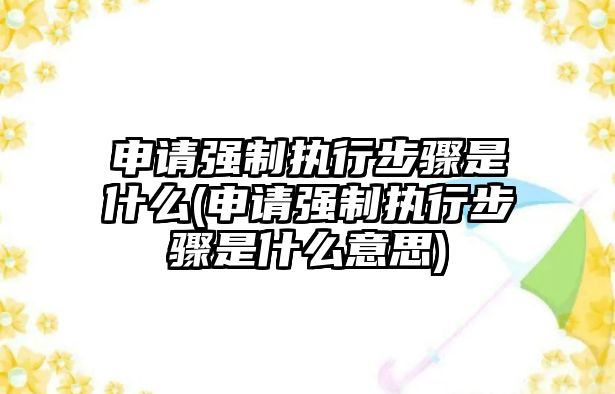 申請強制執行步驟是什么(申請強制執行步驟是什么意思)