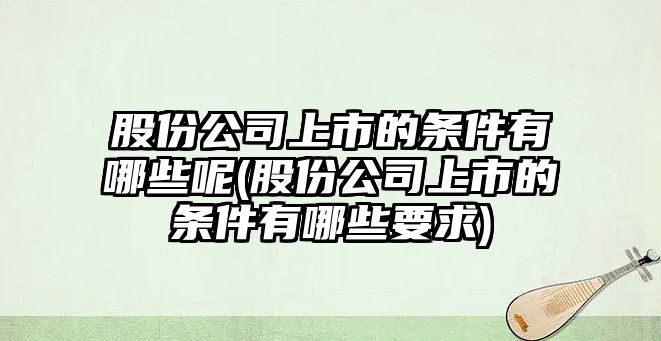 股份公司上市的條件有哪些呢(股份公司上市的條件有哪些要求)