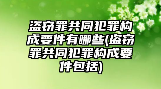 盜竊罪共同犯罪構成要件有哪些(盜竊罪共同犯罪構成要件包括)