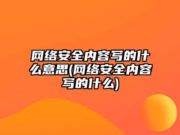 網絡安全內容寫的什么意思(網絡安全內容寫的什么)