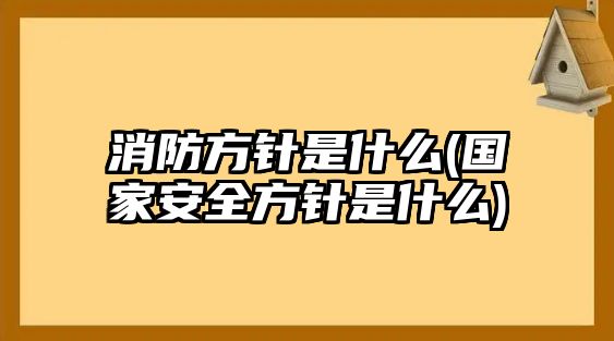 消防方針是什么(國家安全方針是什么)