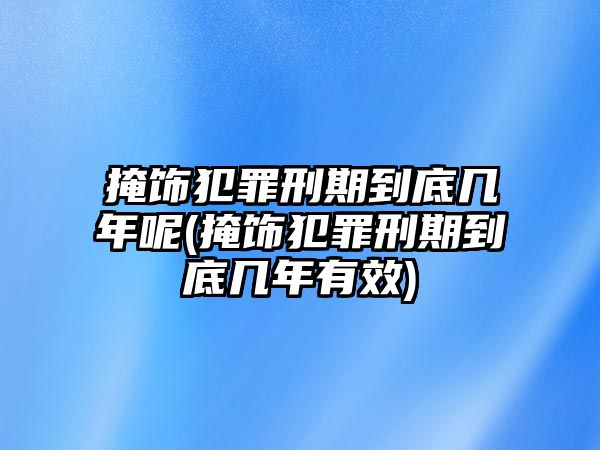 掩飾犯罪刑期到底幾年呢(掩飾犯罪刑期到底幾年有效)