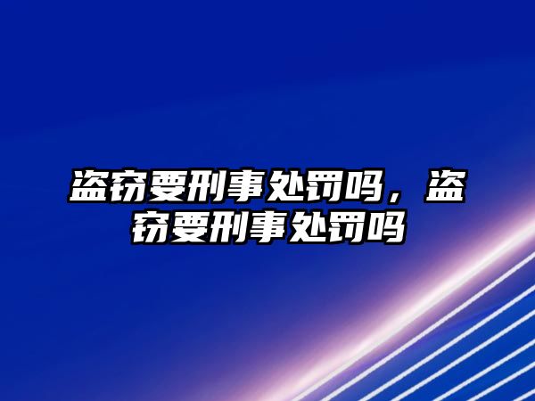 盜竊要刑事處罰嗎，盜竊要刑事處罰嗎