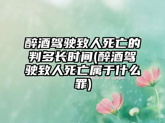 醉酒駕駛致人死亡的判多長時間(醉酒駕駛致人死亡屬于什么罪)