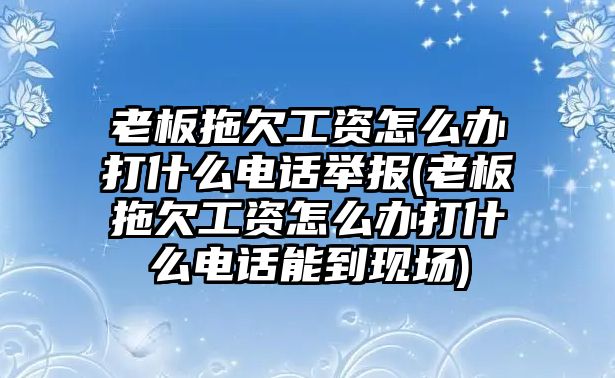 老板拖欠工資怎么辦打什么電話舉報(老板拖欠工資怎么辦打什么電話能到現場)