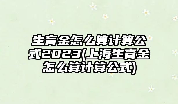 生育金怎么算計算公式2023(上海生育金怎么算計算公式)