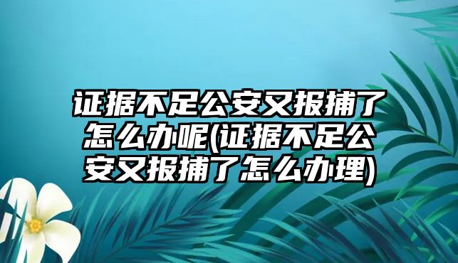 證據不足公安又報捕了怎么辦呢(證據不足公安又報捕了怎么辦理)