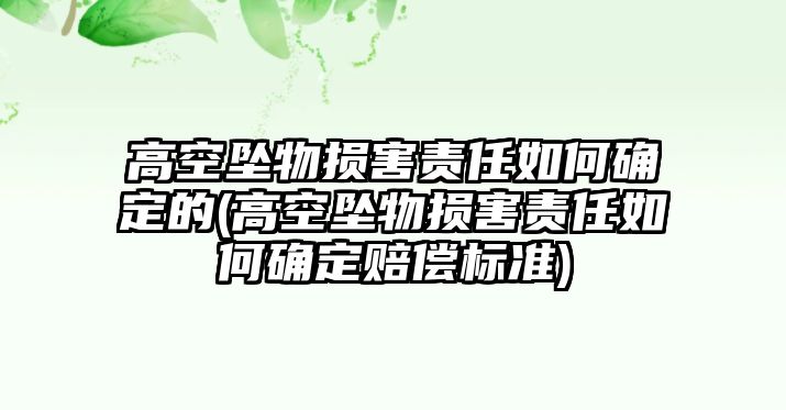 高空墜物損害責任如何確定的(高空墜物損害責任如何確定賠償標準)