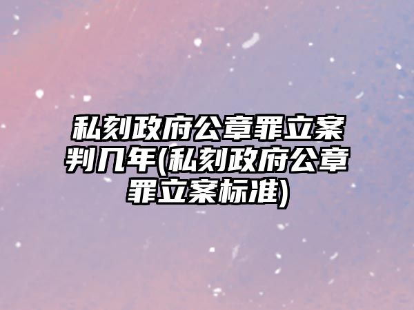 私刻政府公章罪立案判幾年(私刻政府公章罪立案標準)