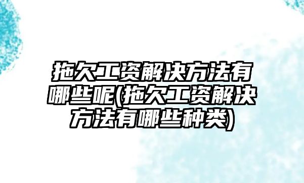 拖欠工資解決方法有哪些呢(拖欠工資解決方法有哪些種類)