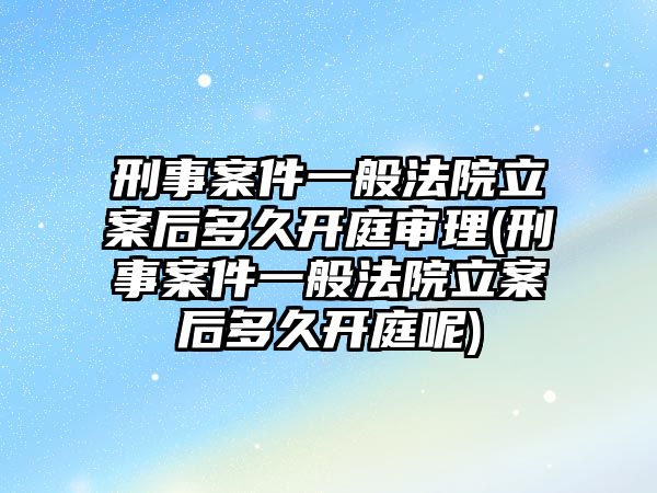 刑事案件一般法院立案后多久開庭審理(刑事案件一般法院立案后多久開庭呢)