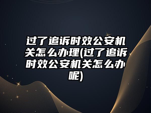 過了追訴時效公安機關(guān)怎么辦理(過了追訴時效公安機關(guān)怎么辦呢)